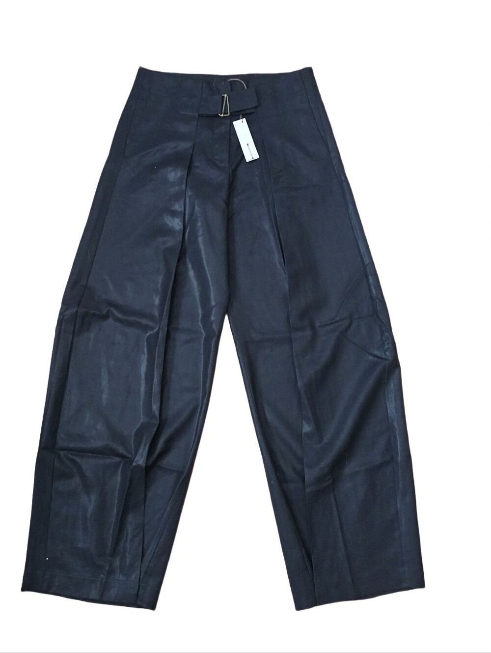 Rozae Nichols Black Wide-Leg Pants with Belted Detail | Size 4 - Picture 3 of 10